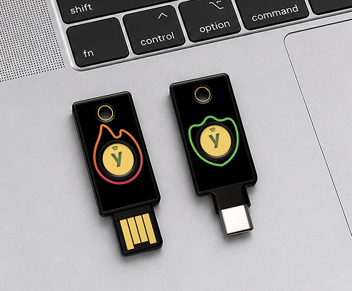 YubiKey set with USB-A, USB-C, and NFC connectors